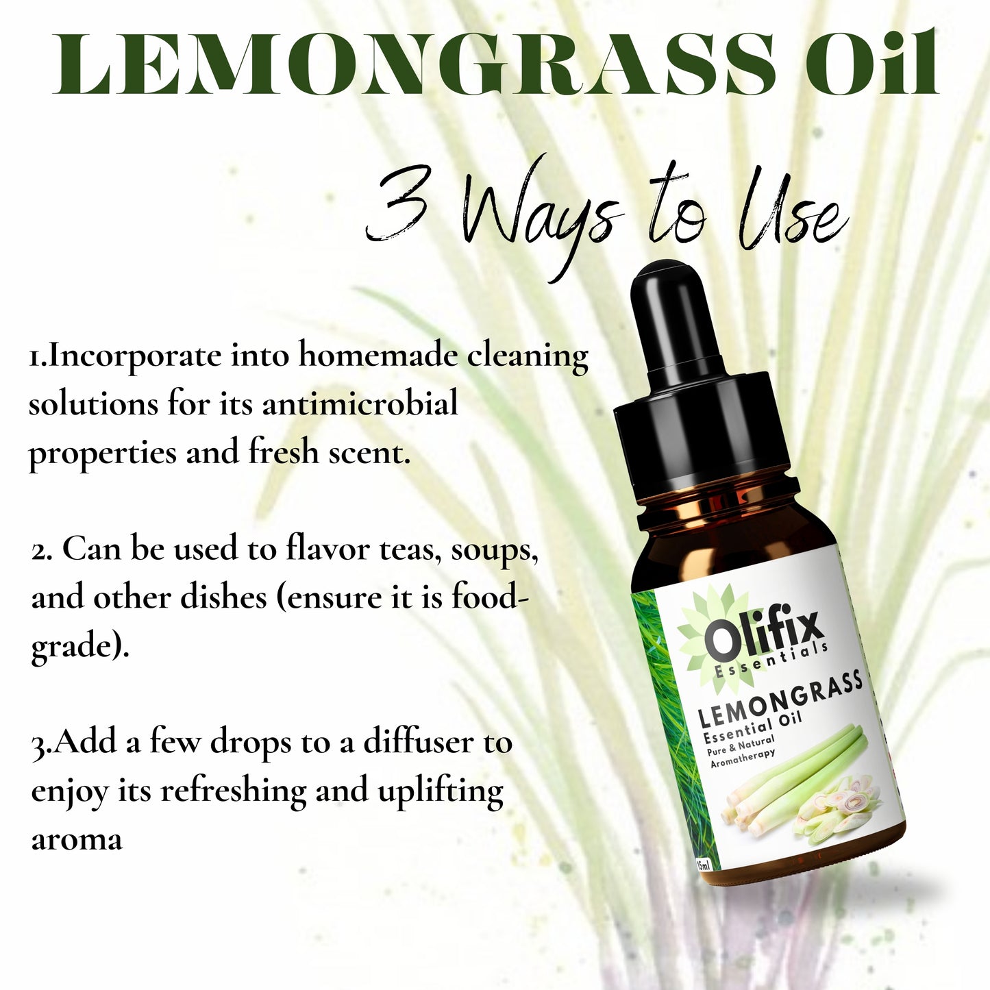 Uses of Olifix Lemongrass Essential Oil