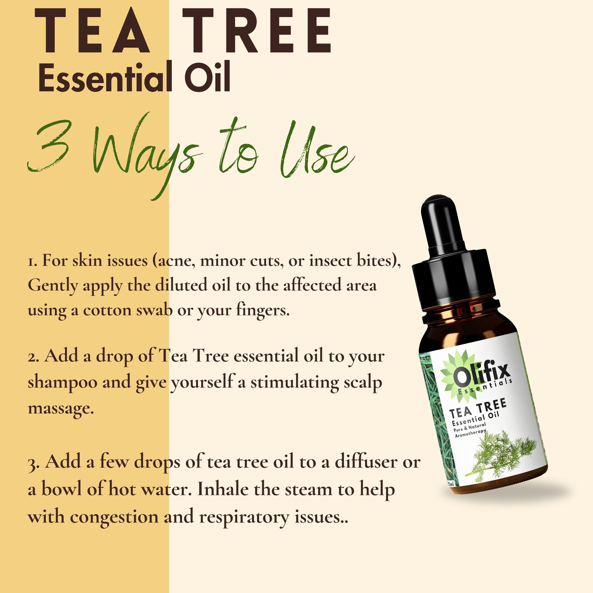 Uses of Olifix Tea Tree Essential Oil